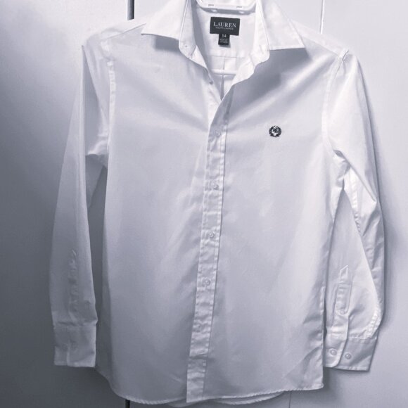 Lauren Ralph Lauren Boys’ White Dress Shirt Size14 - Picture 1 of 6